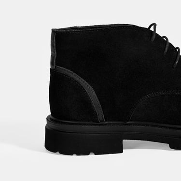  Erkek Siyah Bağcıklı Süet Bot