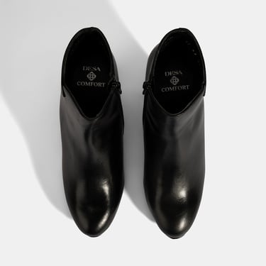  Kadın Siyah DesaComfort Deri Topuklu Chelsea Bot