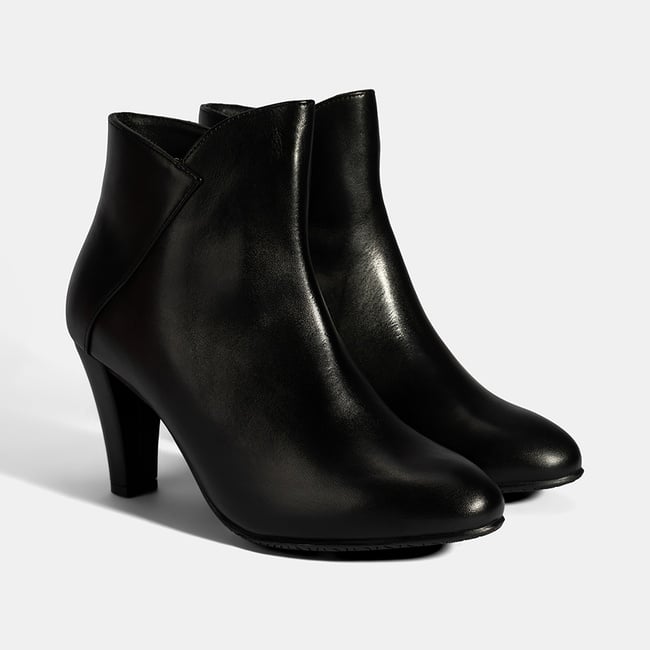  Kadın Siyah DesaComfort Deri Topuklu Chelsea Bot