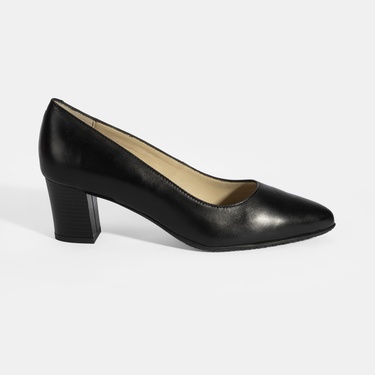  Kadın Siyah DesaComfort Topuklu Deri Ayakkabı