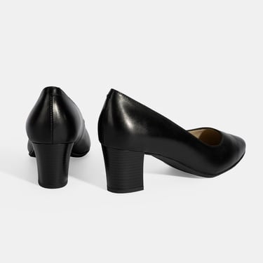  Kadın Siyah DesaComfort Topuklu Deri Ayakkabı