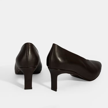  Kadın Kahve Klasik Topuklu Deri Ayakkabı