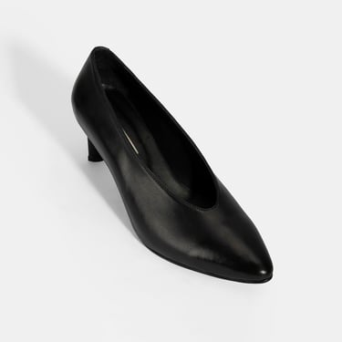  Kadın Siyah Klasik Topuklu Deri Ayakkabı