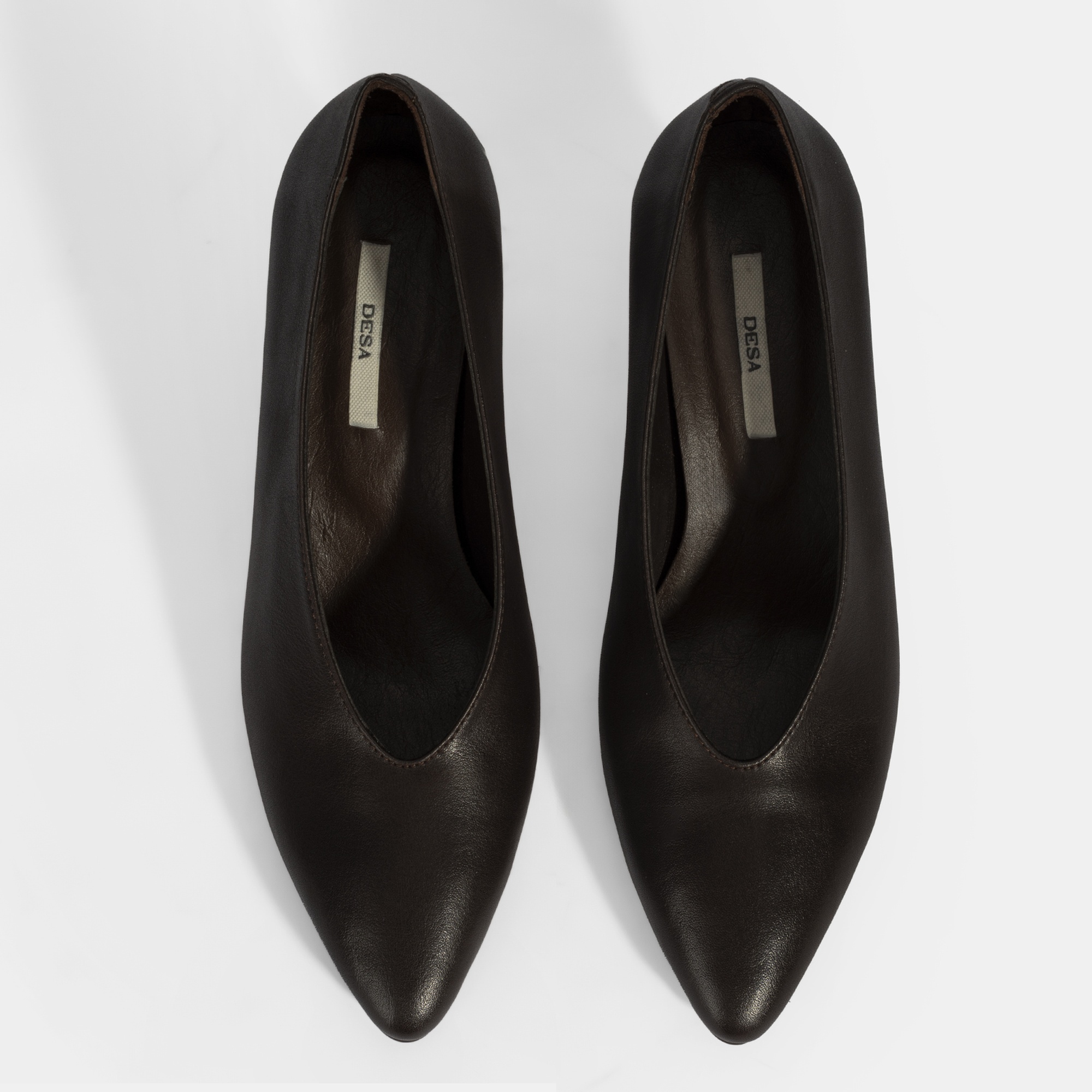 Kadın Kahve Klasik Topuklu Deri Ayakkabı