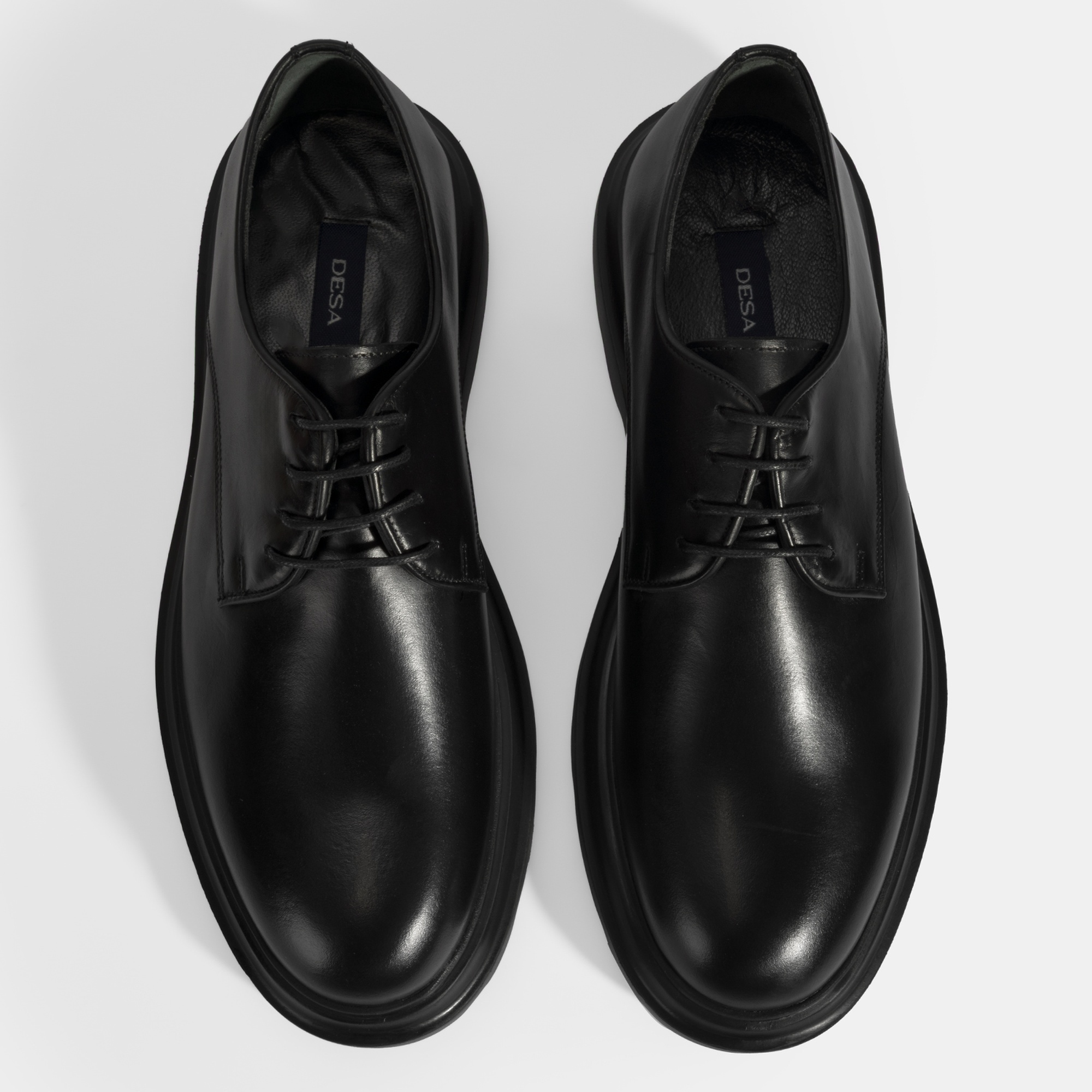 Erkek Siyah Bağcıklı Deri Klasik Ayakkabı