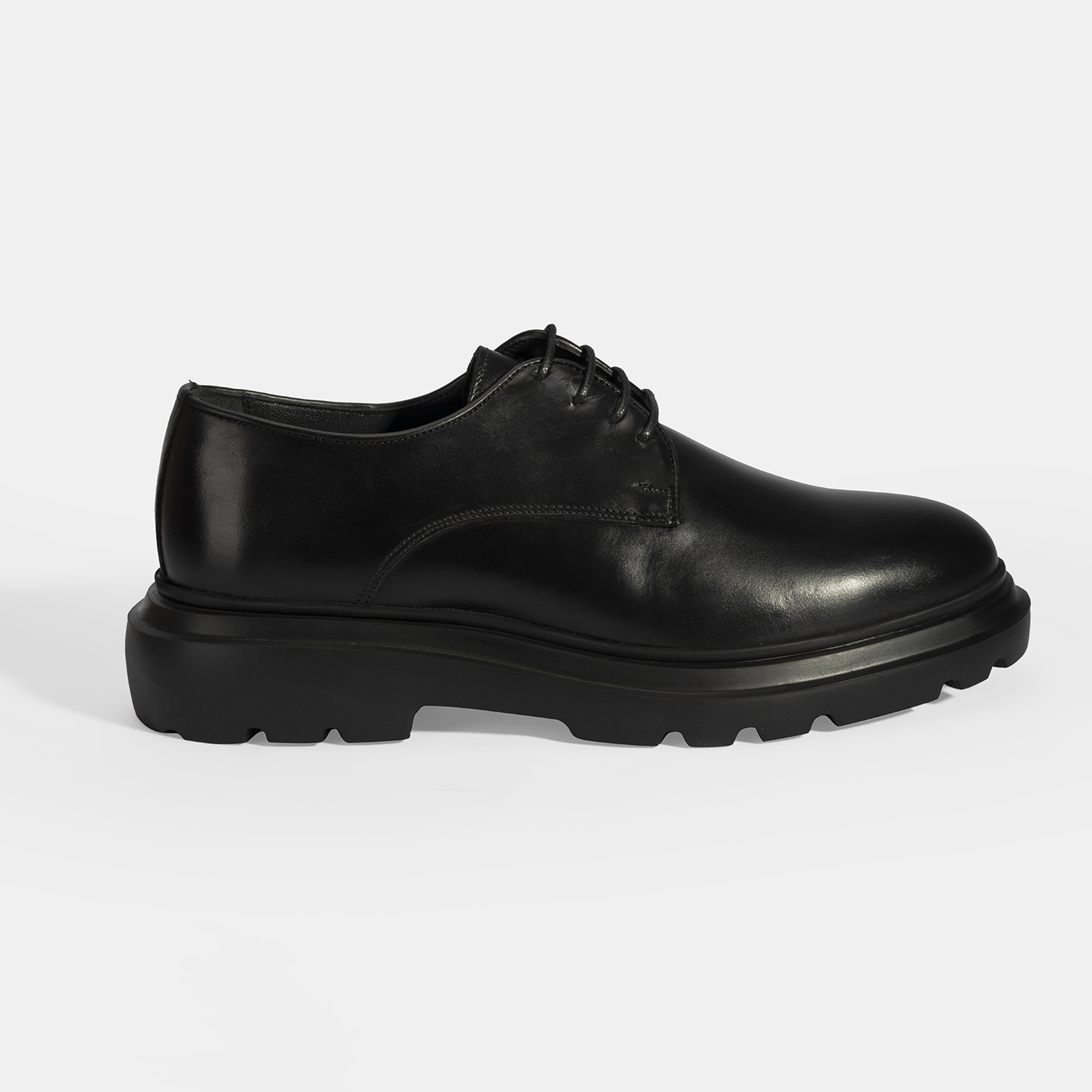 Erkek Siyah Bağcıklı Deri Klasik Ayakkabı