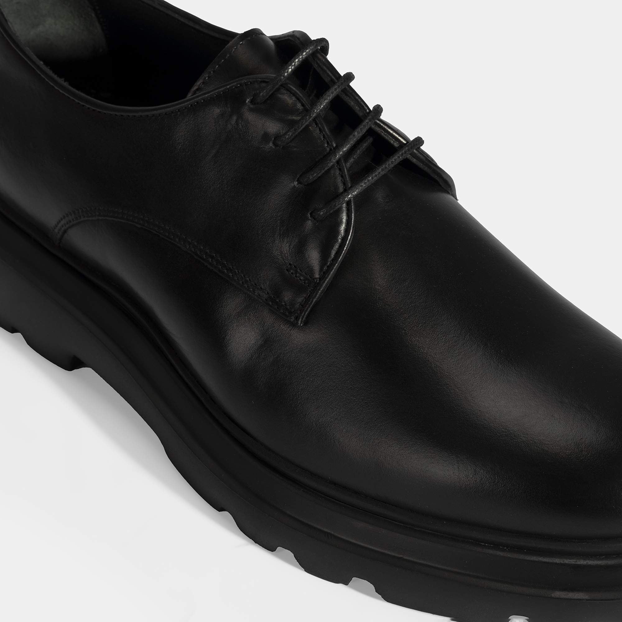 Erkek Siyah Bağcıklı Deri Klasik Ayakkabı