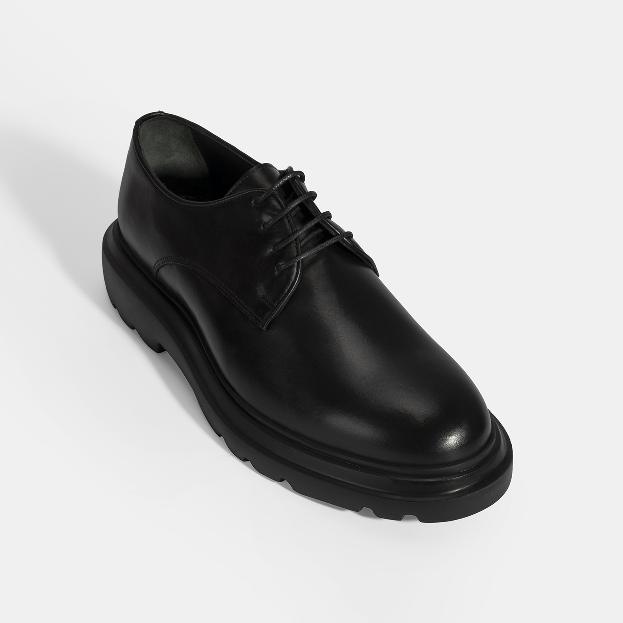 Erkek Siyah Bağcıklı Deri Klasik Ayakkabı