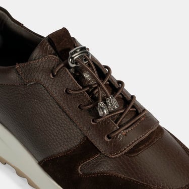  Kadın Kahve Bağcıklı Deri Spor Ayakkabı