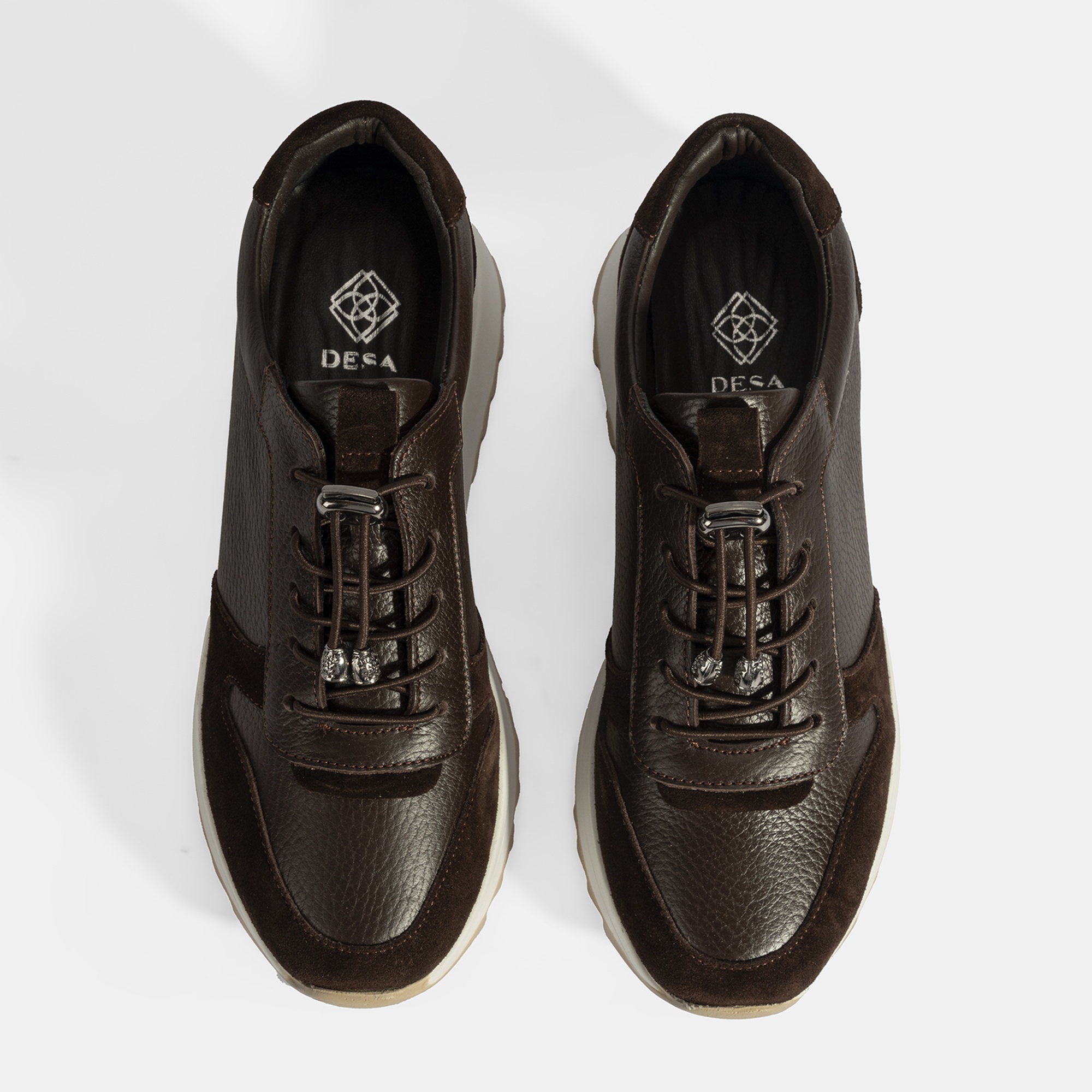 Kadın Kahve Bağcıklı Deri Spor Ayakkabı