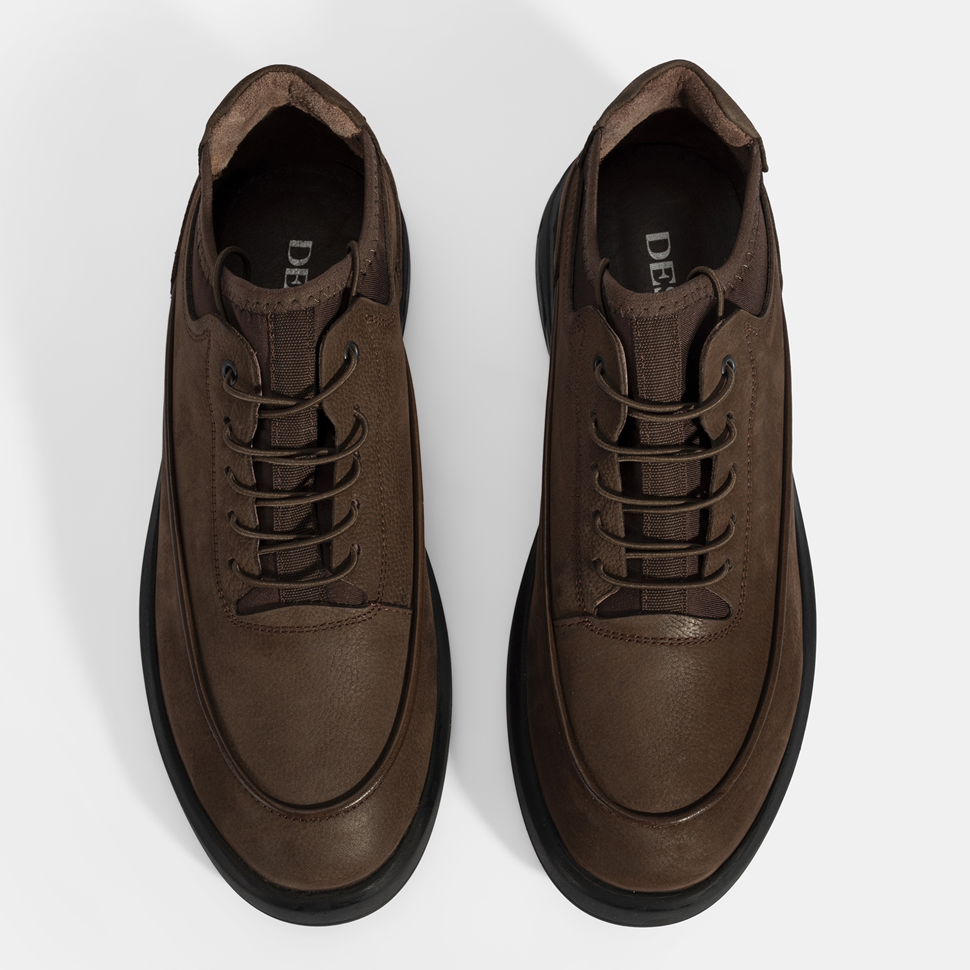 Erkek Kahve Bağcıklı Nubuk Deri Spor Ayakkabı