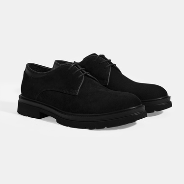  Erkek Siyah Bağcıklı Süet Günlük Ayakkabı