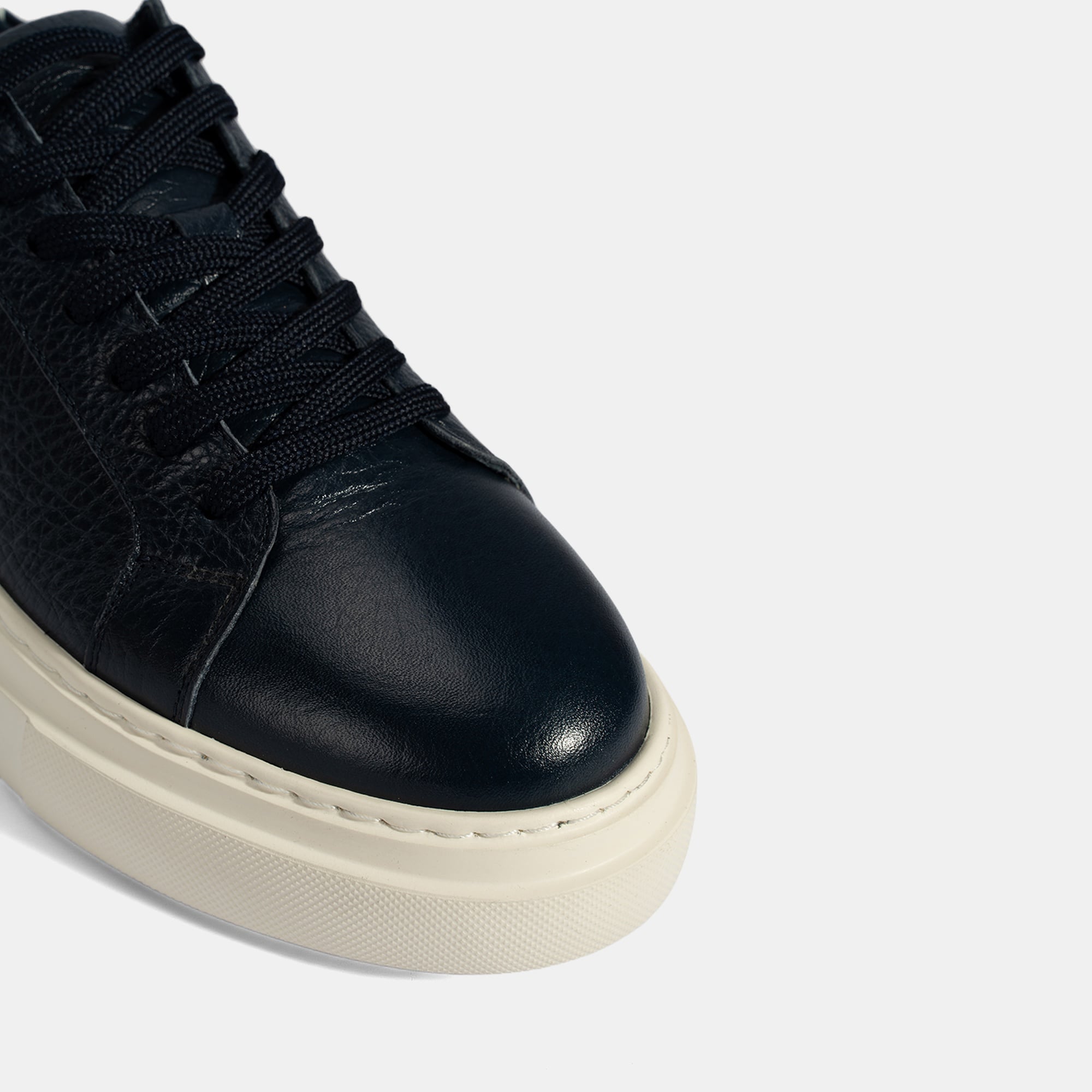 Erkek Lacivert Bağcıklı Deri Günlük Ayakkabı