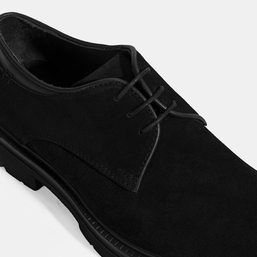  Erkek Siyah Bağcıklı Süet Günlük Ayakkabı
