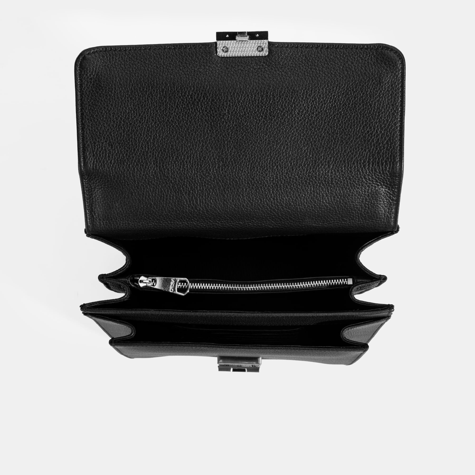 Erkek Siyah Deri Postacı Çantası