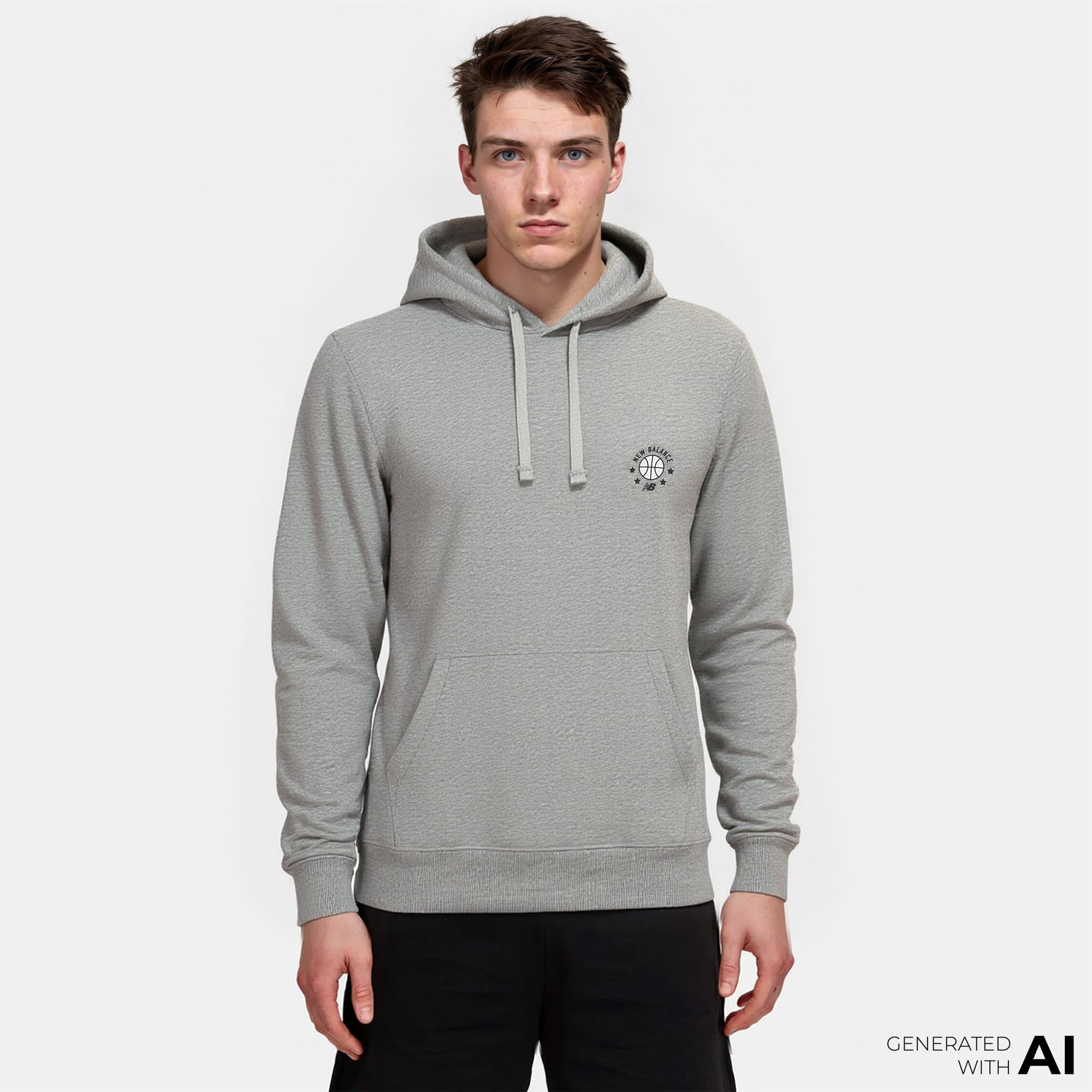  New Balance Basketball Erkek Gri Sweatshirt