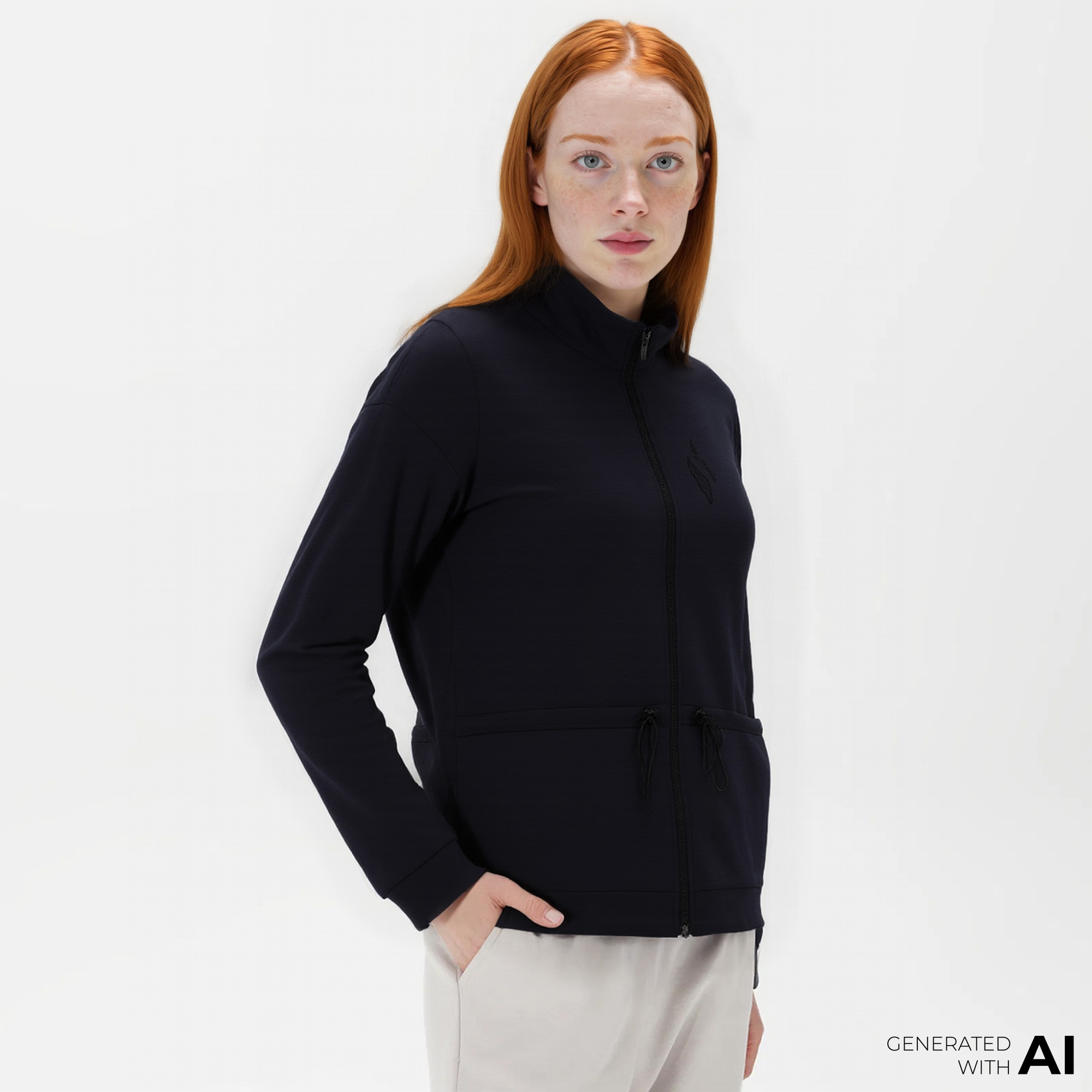  Skechers Soft Touch Full Zip Kadın Siyah Günlük Sweatshirt