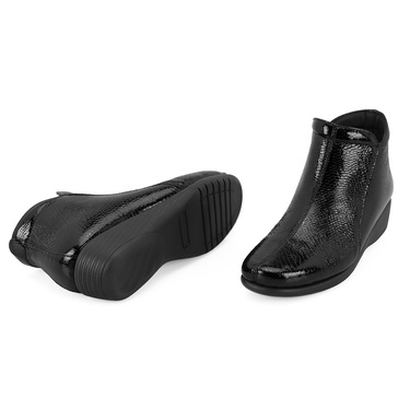  Jailyn Siyah Kadın DesaComfort Fermuarlı Deri Bot