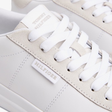  Tommy Hilfiger Cupset Leather Summer Erkek Beyaz Sneaker