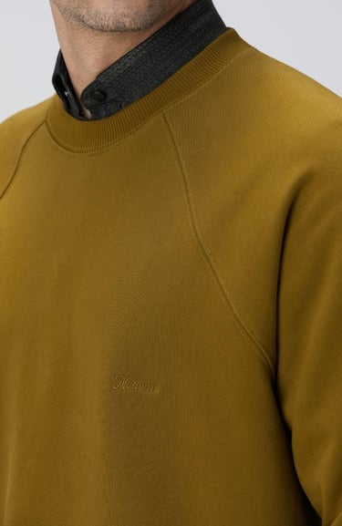  Network Erkek Yağ Yeşili Nakış Detaylı Sweatshirt