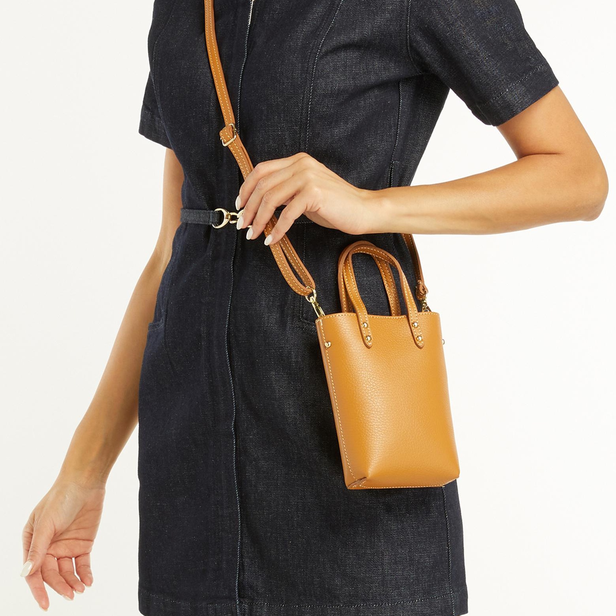 George Hogg Kadın Taba Desenli Deri Postacı Çantası