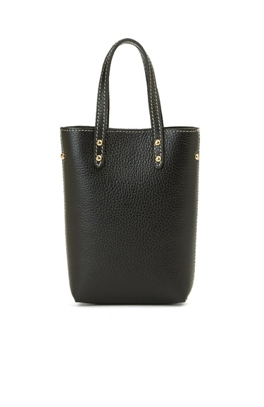  George Hogg Kadın Siyah Desenli Deri Postacı Çantası