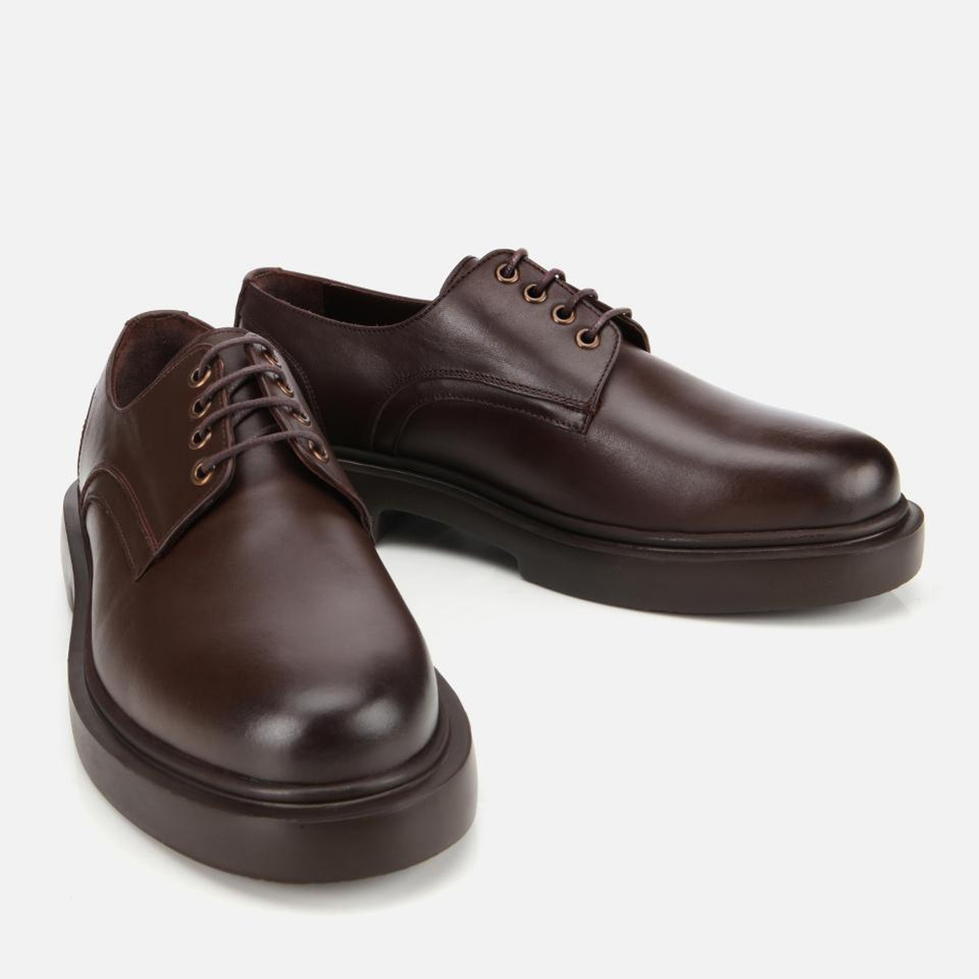 Erkek Deri Kahverengi Bağcıklı Günlük Ayakkabı