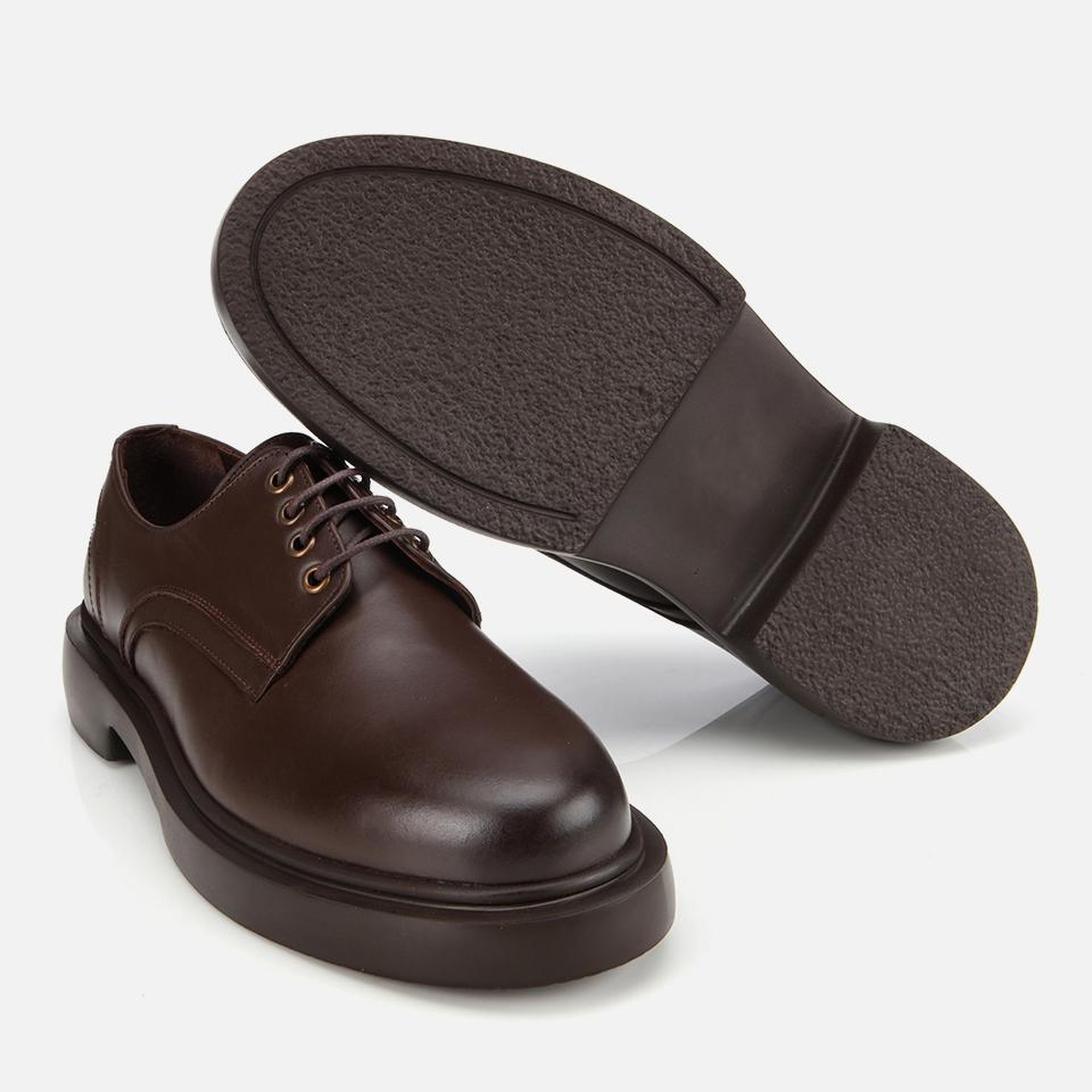 Erkek Deri Kahverengi Bağcıklı Günlük Ayakkabı