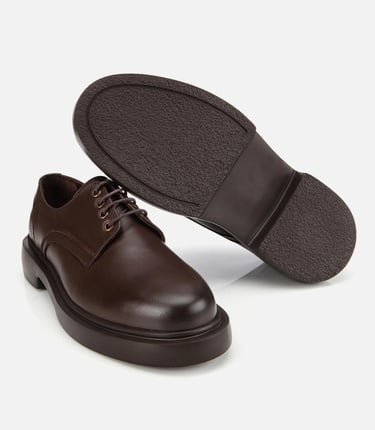  Erkek Deri Kahverengi Bağcıklı Günlük Ayakkabı