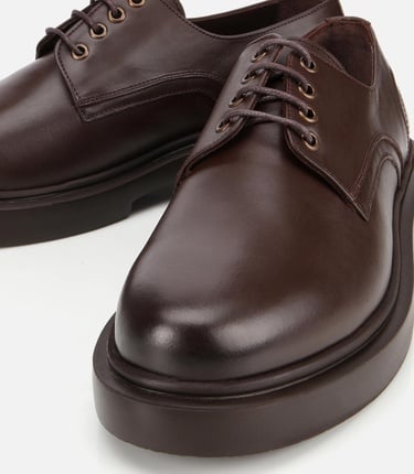  Erkek Deri Kahverengi Bağcıklı Günlük Ayakkabı