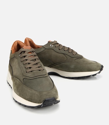  Erkek Deri Haki Spor Ayakkabı