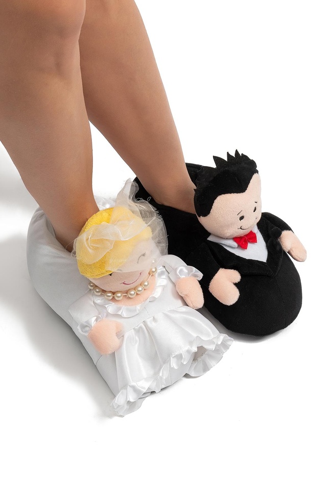  Gelin-Damat Kadın Panduf Siyah-Beyaz 36/41