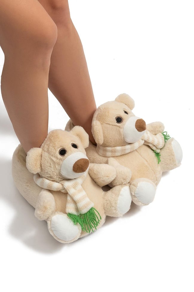  Kutup Kadın Hayvanlı Panduf Bej 36/41