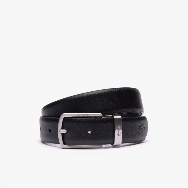  Lacoste Elegance Erkek Deri Siyah Kemer