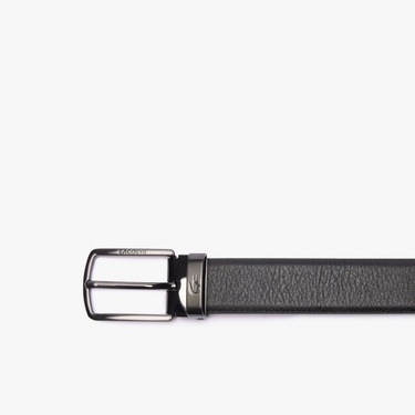  Lacoste Elegance Erkek Deri Siyah Kemer