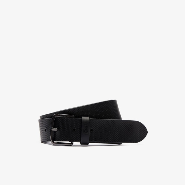  Lacoste Erkek Deri Siyah Kemer