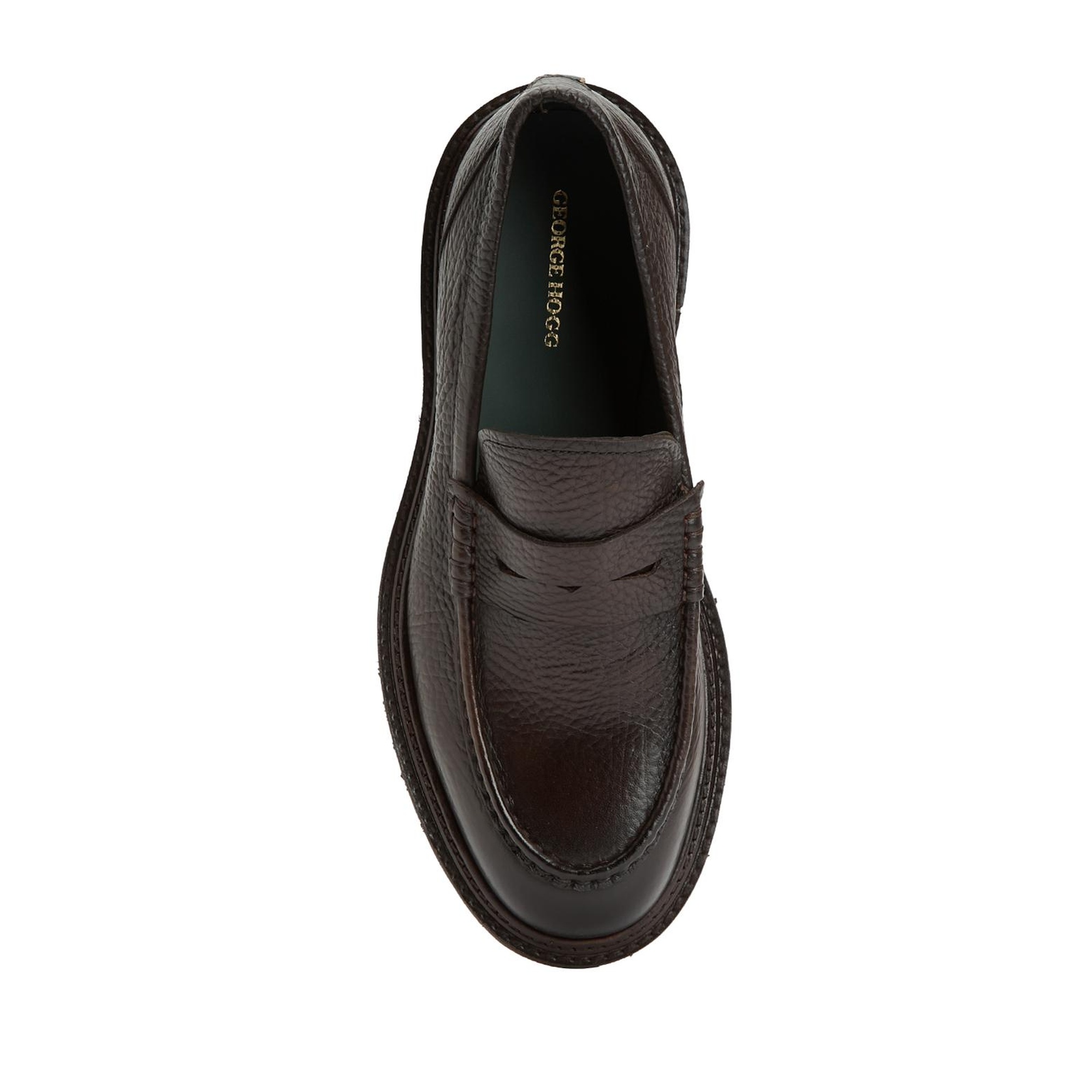 George Hogg Erkek Kahverengi Deri Loafer