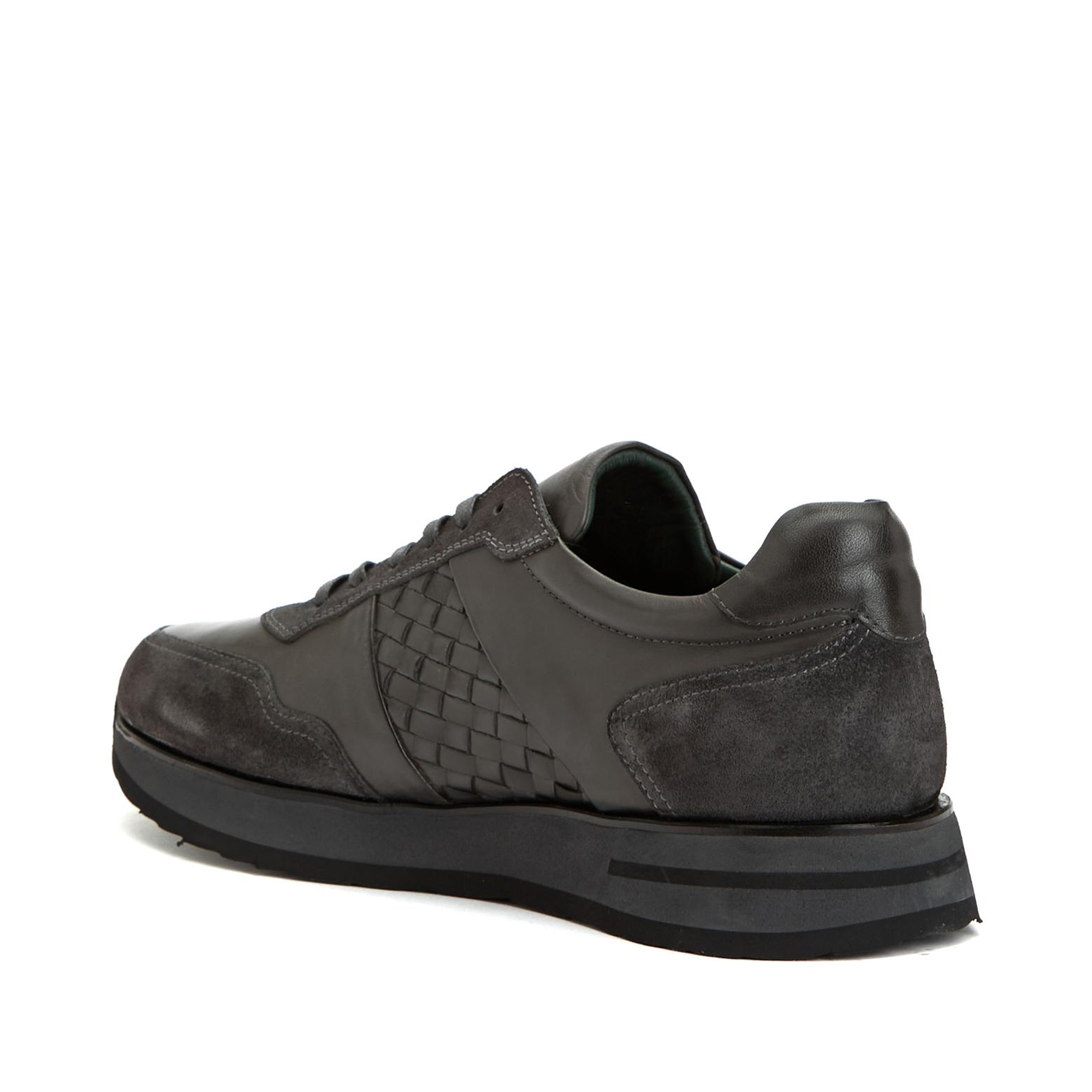 George Hogg Erkek Antrasit Deri Sneaker