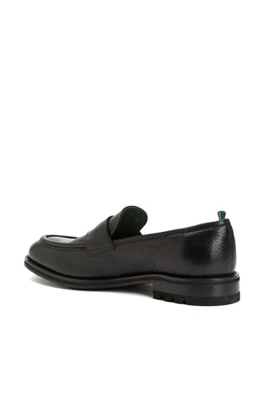  George Hogg Erkek Siyah Deri Loafer