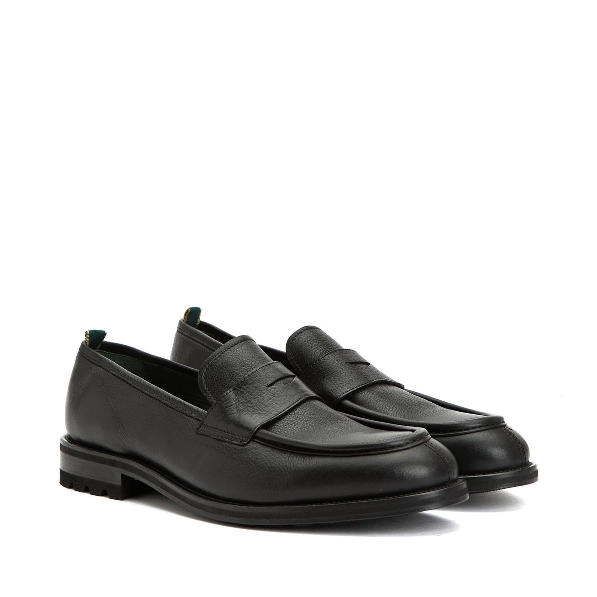 George Hogg Erkek Siyah Deri Loafer