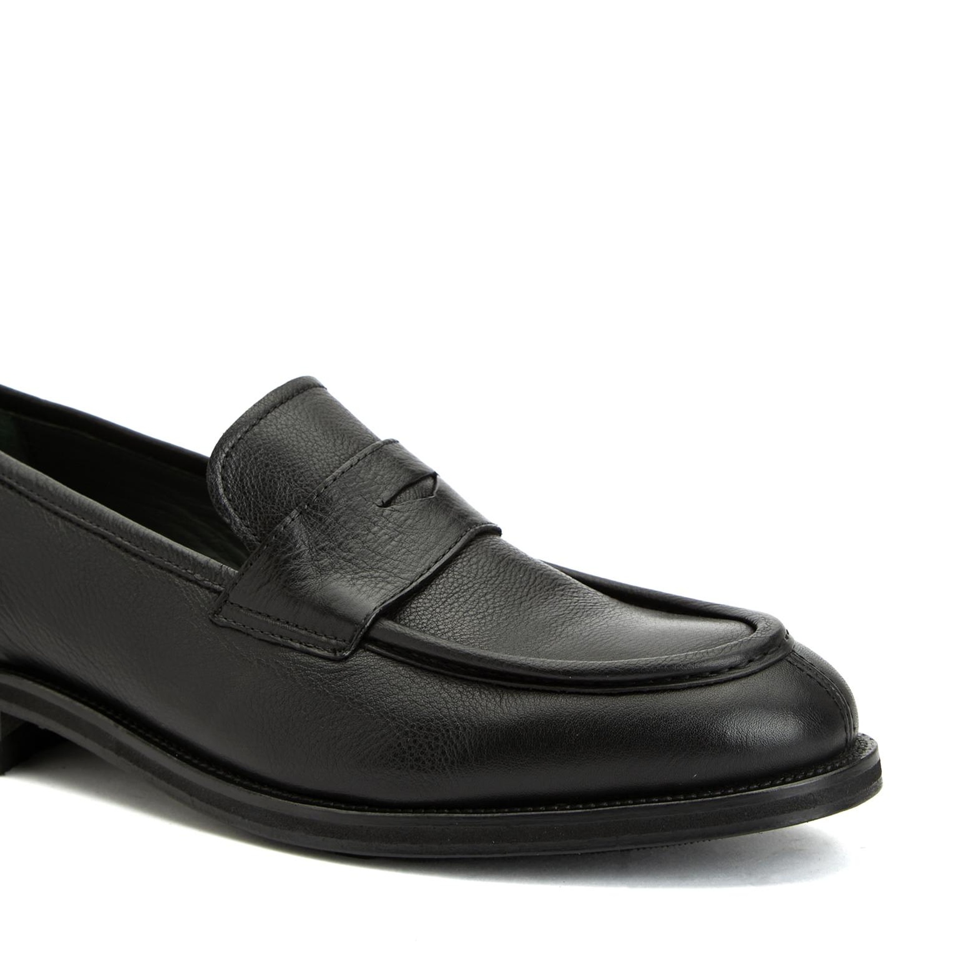 George Hogg Erkek Siyah Deri Loafer