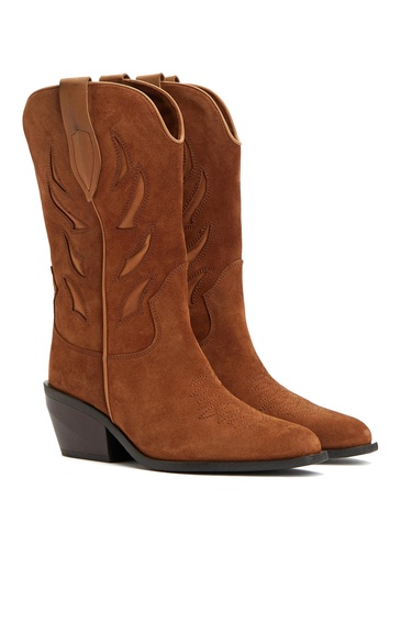  Divarese Kadın Taba Kovboy Çizme