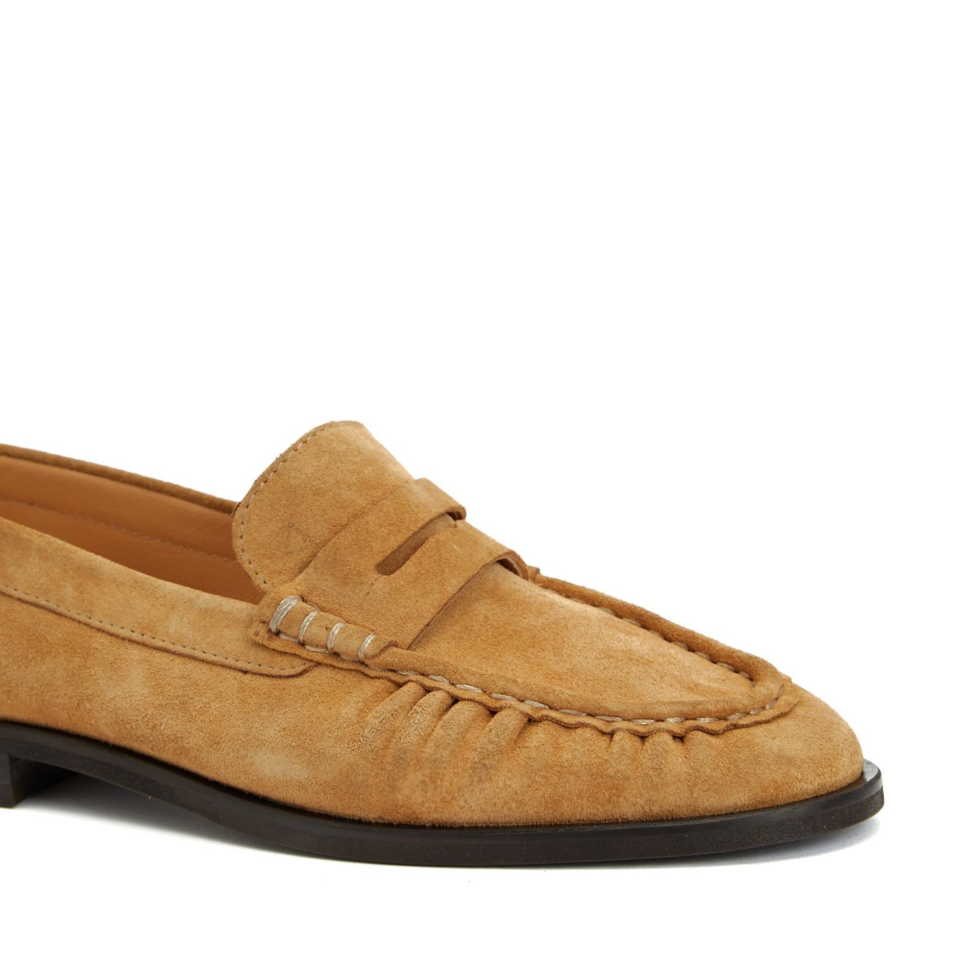 Divarese Kadın Gold Tokalı Deri Loafer