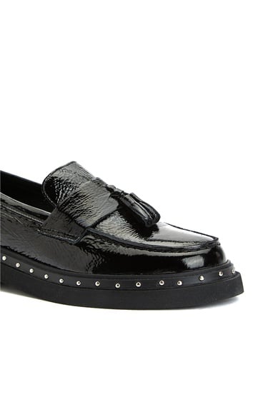  Divarese Kadın Siyah Deri Loafer