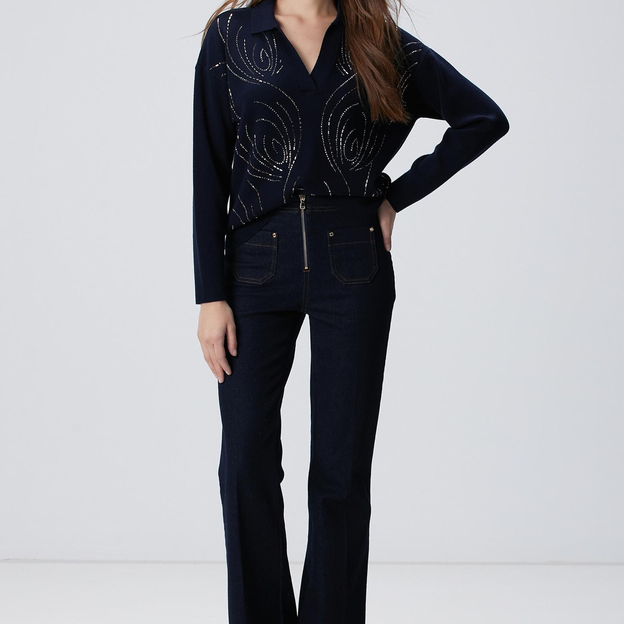 Network Kadın Koyu Lacivert Kazak