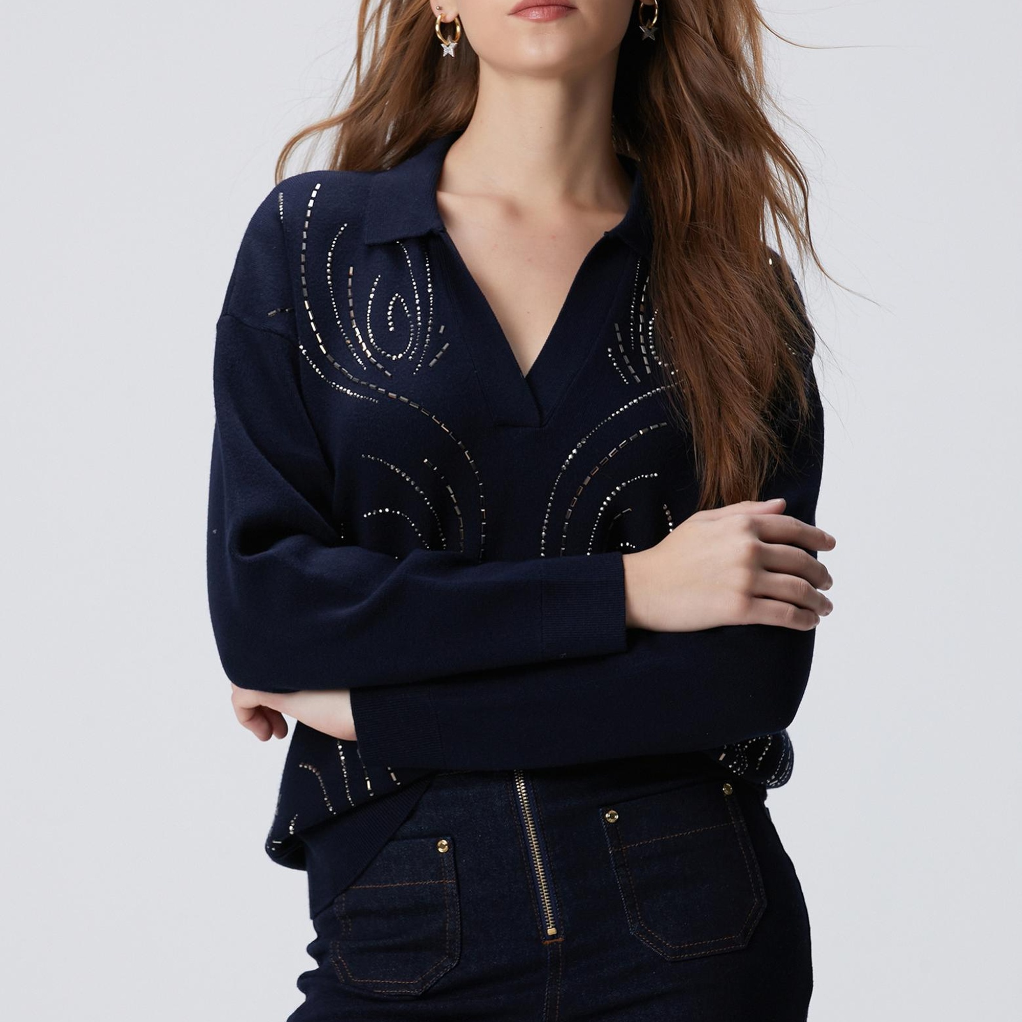 Network Kadın Koyu Lacivert Kazak