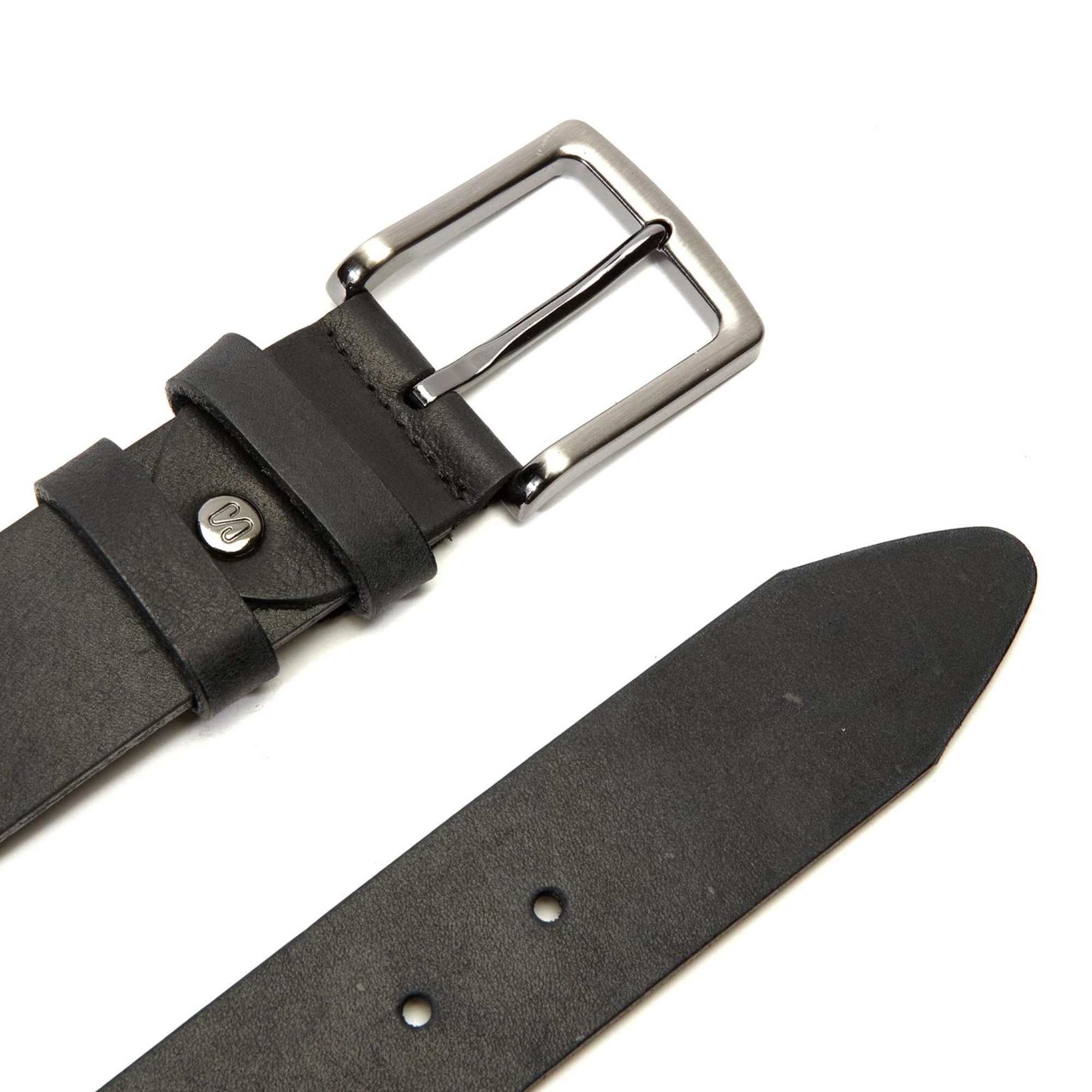 Network Erkek Siyah Deri Kemer