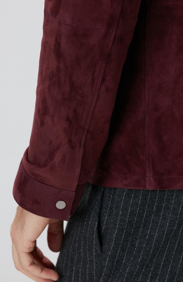  Network Erkek Bordo Çift Cep Detaylı Süet Mont