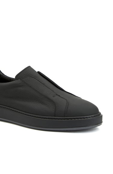  Network Erkek Siyah Deri Sneaker