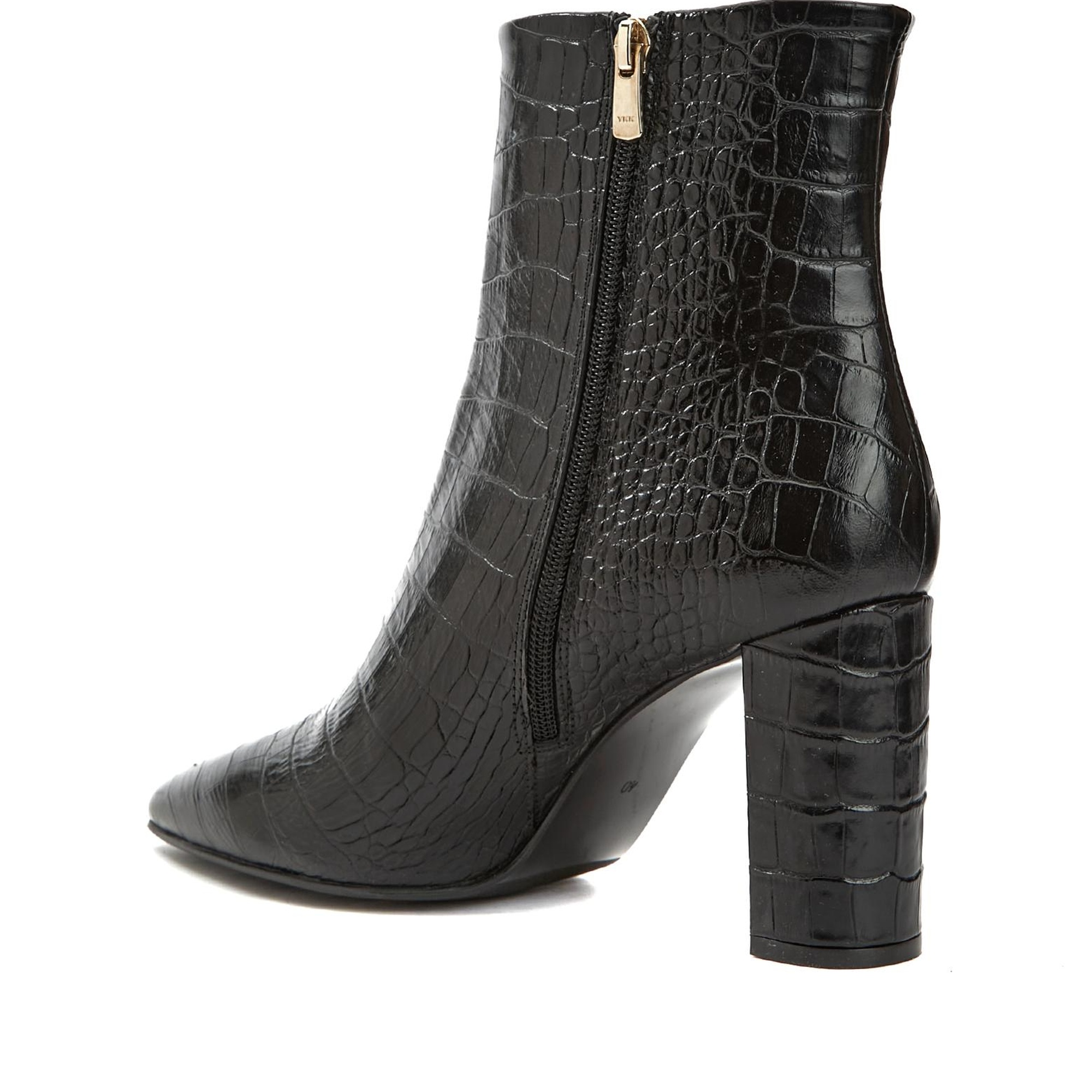 Network Kadın Siyah Kroko Desenli Deri Bot